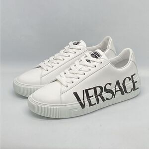 Versace Logo Leather Low Top Sneakers size 40.5
